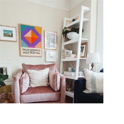 palm springs jazz festival poster, music poster, jazz poster, retro art print, mid century modern prints, geometric art