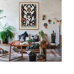 montreal jazz festival poster, giclee reproduction, concert art print, jazz music poster, 24x36, vintage music poster, c