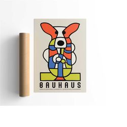 corgi dog bauhaus poster, cute dog wall art, bauhaus poster, dog lovers gift, bauhaus retro print, corgi dog poster, pos