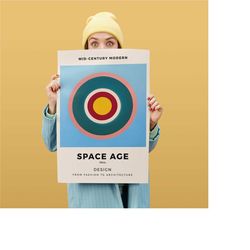 space age poster, mid century poster, modern wall art, geometric prints, 1960s, retro fashion, space design, american de