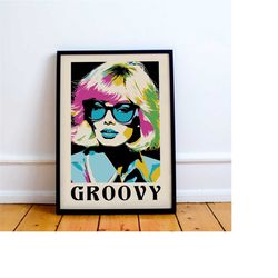 the best of 1960s poster, groovy wall art, woman portrait, retro art print, pop art poster, funky female illustration, c