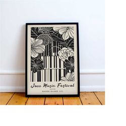 jazz music festival poster, jazz wall art, music poster, concert print, festival poster, vintage poster, retro music 24x