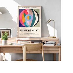 hilma af klint poster, exhibition poster, physical print, modern abstract poster, swedish high quality, 24x36, scandinav