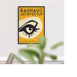 yellow bauhaus poster , modern art print, bauhau design print , contemporary wall art , minimalist print , mailed prints