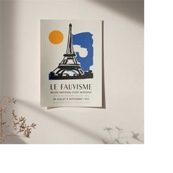 le fauvisme paris poster, eiffel tower art print, vintage travel poster, travel art print, europe france gift, museum ex