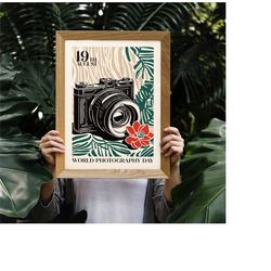 world photography day poster, camera wall art, camera poster, photo exhibition, large wall art, mancave posters 24x36, p