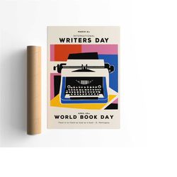 world book day poster, library decor, author celebration, literary art, writers gift, book lovers decor, literary gift,