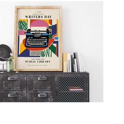 writers day poster, library decor, author celebration, literary art, writers gift, book lovers decor, literary gift, boo