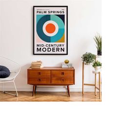 mid-century modern poster, retro modern print, geometric wall art, bauhaus art print, exhibition poster, 24x36 poster, a