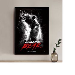 cocaine bear (2023) movie poster- high quality canvas art print - room decoration - art poster for gift