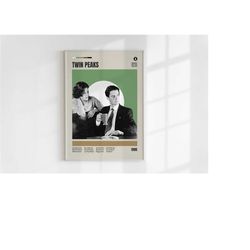 twin peaks poster, mark frost, retro tv series print, modern vintage, mid century modern, tv series poster, minimalist t