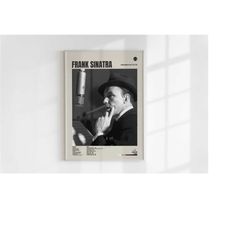 frank sinatra poster, vintage jazz wall art, inspired mid-century modern poster, retro music print, mid century modern,