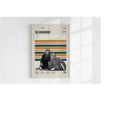 the newsroom poster, aaron sorkin, retro tv series print, modern vintage, mid century modern, tv series poster, minimali