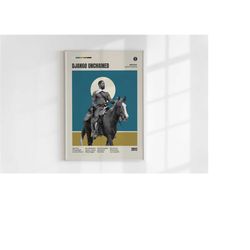 django unchained, quentin tarantino, minimalist movie poster, wall art print,vintage inspired poster,mid century modern