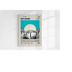 grey's anatomy, shonda rhimes ,minimalist movie poster,wall art print, vintage inspired poster, mid century modern poste
