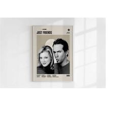 just friends poster, roger kumble, minimalist movie poster, wall art print, vintage inspired poster, mid century modern