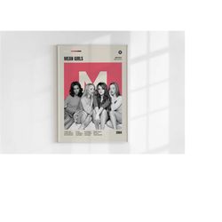 mean girls poster, mark waters, minimalist movie poster, wall art print, vintage inspired poster,mid century modern post