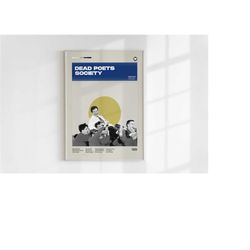 dead poets society poster, peter weir, minimalist movie poster, wall art print, vintage inspired poster, mid century mod
