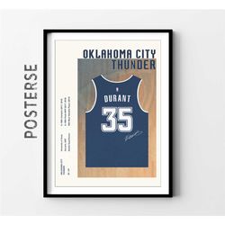 kevin durant, okc thunder shirt canvas, nba poster,