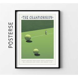 wimbledon poster, tennis gift for men, grand slam
