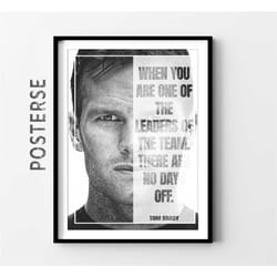 tom brady motivational poster, football coach gift, sports