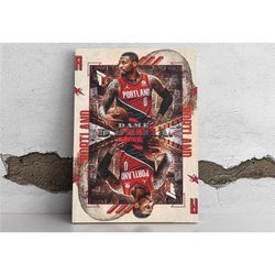 portland trail blazers damian lillard nba posters, wrapped