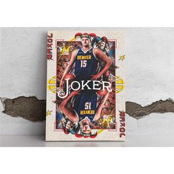 denver nuggets nikola jokic nba posters, wrapped canvas,
