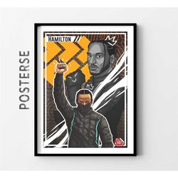 lewis hamilton print, formula 1 poster, f1 wall