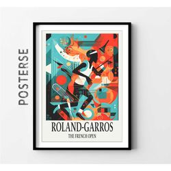 roland garros french open grand slam tennis poster,
