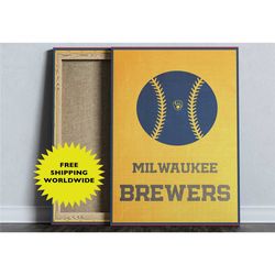 milwaukee brewers, mlb poster, minimalist baseball poster, baseball