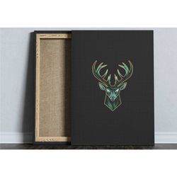milwaukee bucks neon, alternate logo, nba canvas, basketball
