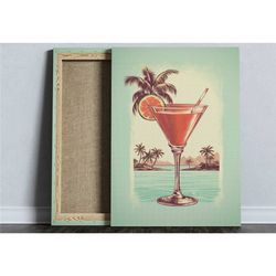 bar cart prints and accessories, daiquiri cocktail art,