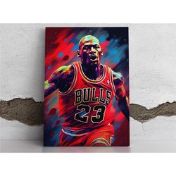 michael jordan chicago bulls nba poster, basketball wall