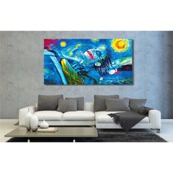 joker starry night canvas wall art/dinning room/extra large