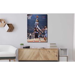 ja morant canvas, memphis grizzlies poster, dunk poster,