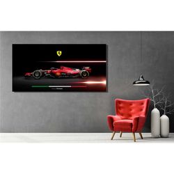 ferrari scuderia f1-75 car canvas, charles leclerc, new
