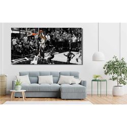 giannis antetokounmpo dunk canvas wall art, bucks poster,