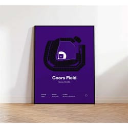colorado rockies poster, coors field stadium print, contemporary