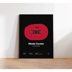 portland trail blazers poster, moda center stadium print,