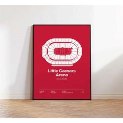 detroit red wings poster, little caesars arena stadium