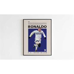 ronaldo poster, inter poster minimalist, ronaldo print art,