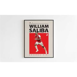 william saliba poster, arsenal poster minimalist, william saliba