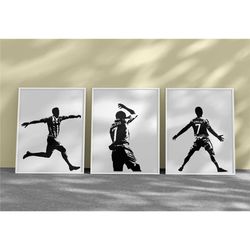 printable cristiano ronaldo black and white posters, set