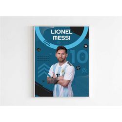 printable lionel messi wall art, soccer poster design,