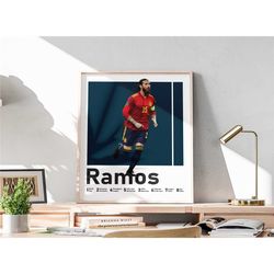 printable sergio ramos poster, man cave decoration, ramos