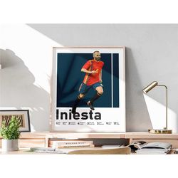 printable andres iniesta poster, spanish soccer legend, iniesta