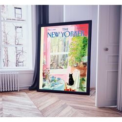 new yorker cat print covers, downloadable prints art