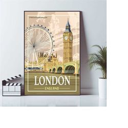 england london, vintage poster, wall art prints, art poster, canvas material gift, keepsake, home decor, live room wall