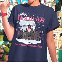 happy holidays from it's a small world t-shirt