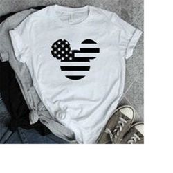 mickey mouse american flag customized tee-shirt, disney t-shirt